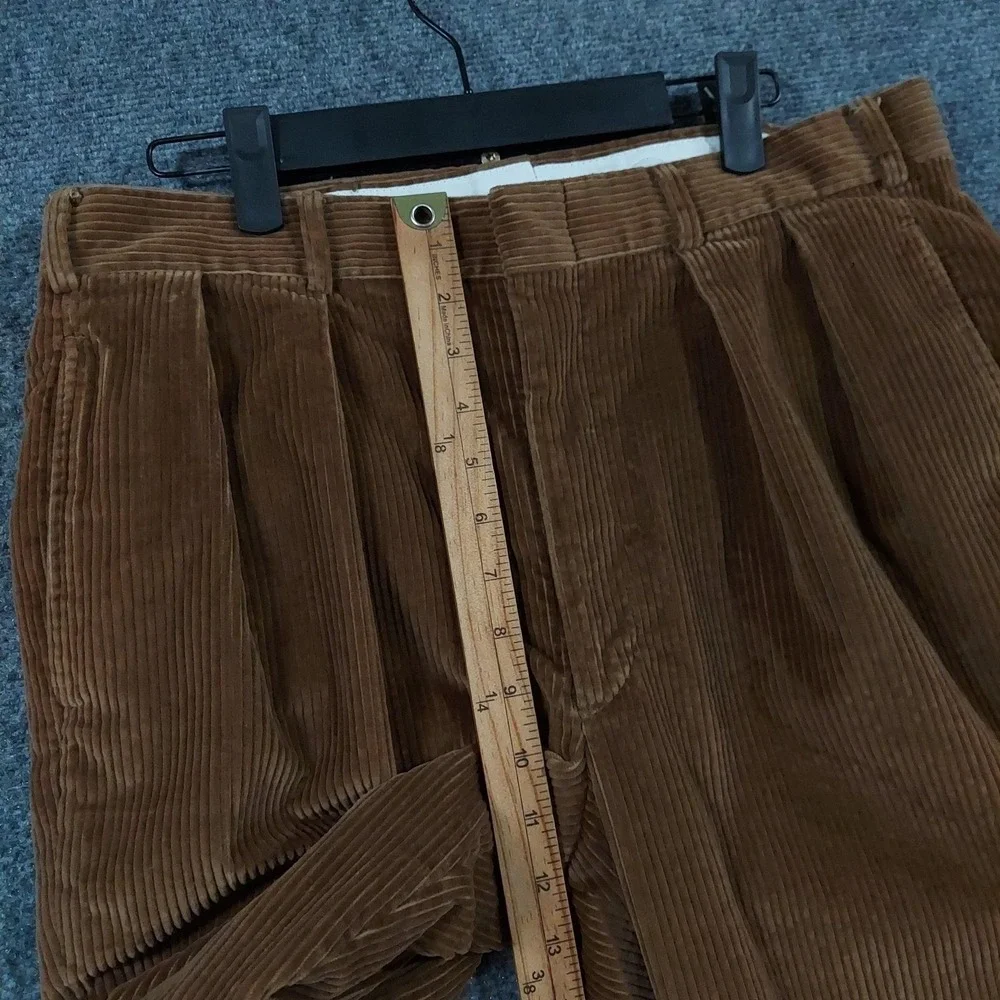 Vintage Brooks Brothers Pants Mens 32x30 Brown Corduroy Pleated Cuffed USA